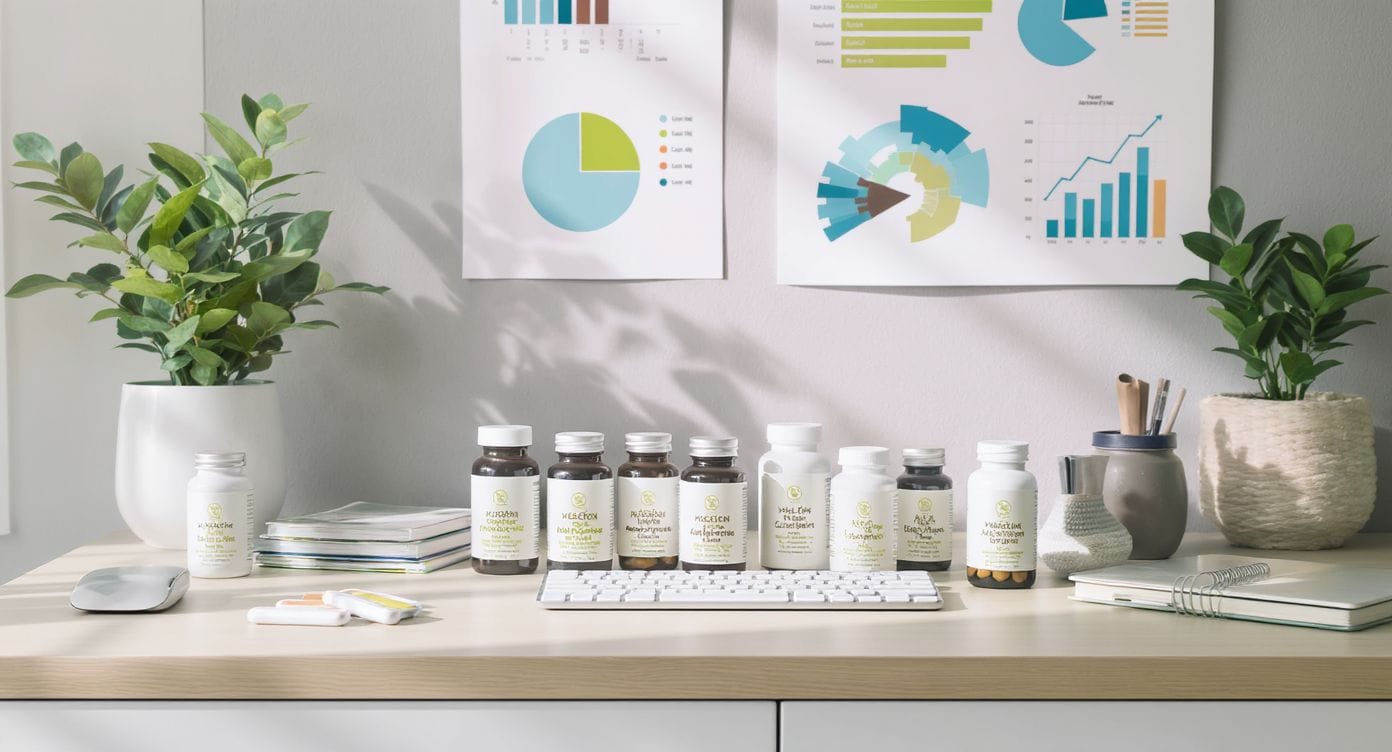 Comparaison des prix des compléments adaptogènes sur un tableau